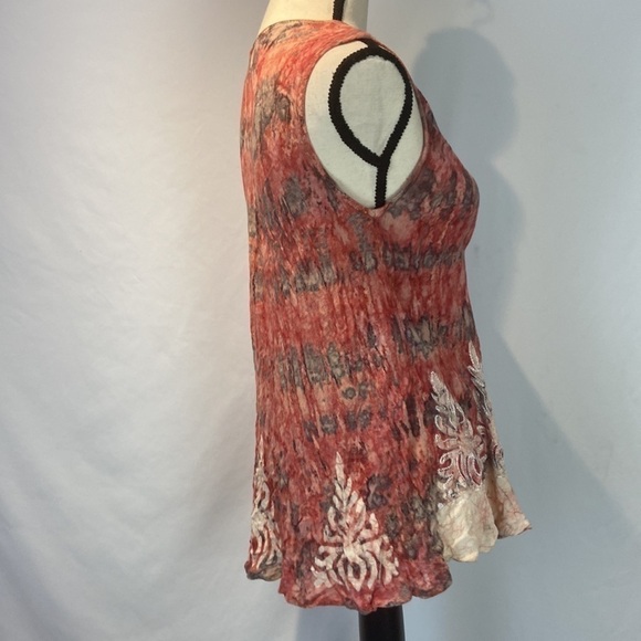 Colors of India salmon color bohemian hippie vibe sleeveless top free si… - Picture 4 of 7
